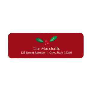 Winterberries EDITABLE COLOR Holiday Address Label