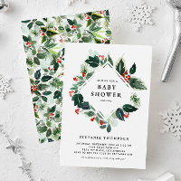 Winterberry and Holly Greenery Baby Shower