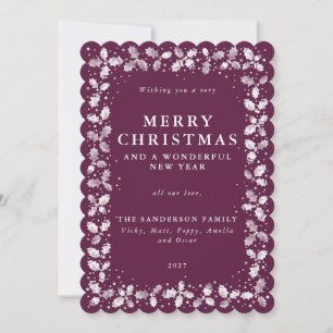 Winterberry Christmas Holly+Berries Flat Non Photo Holiday Card