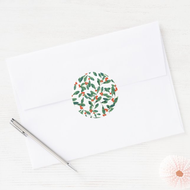 Winterberry (Classic) Classic Round Sticker (Envelope)