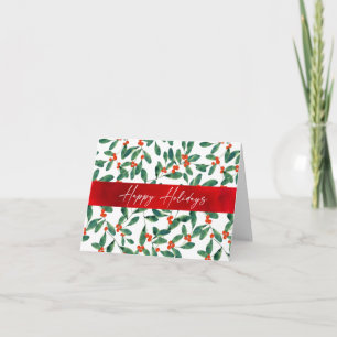 Winterberry (Classic Red Band) Happy Holidays Card