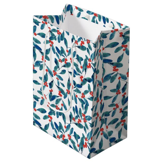 Winterberry (Frost) Medium Gift Bag (Front Angled)