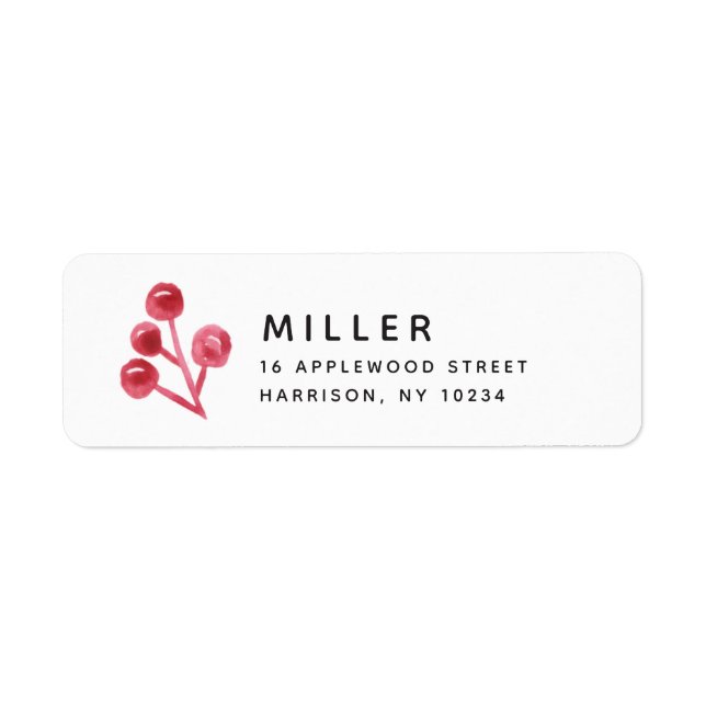Winterberry Holiday Return Address Label (Front)