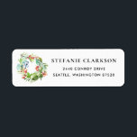 Winterberry Holly and Juniper Wreath Christmas<br><div class="desc">Happy Holidays! Complete your holiday cards and invitations with these customisable holiday address labels. It features a watercolour wreath of winterberries and greenery. Personalise by adding your name and address. These watercolour wreath Christmas address labels are available in other cardstock. Matching items are available.</div>