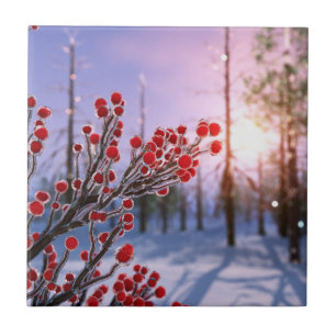 Winterberry in Ice Decorative Tile / Trivet