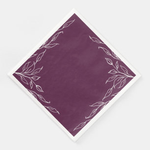 Winterberry Leaf Motif Thanksgiving Party Napkin
