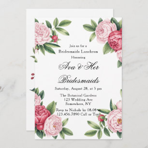Winterberry Primrose Floral Bridemaids Luncheon Invitation