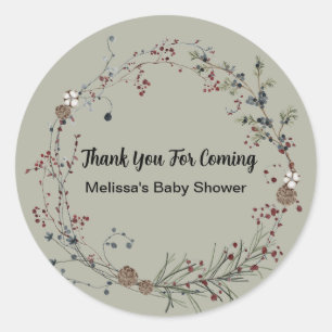 Winterberry Rustic Boho Wildflower Gardens Classic Round Sticker