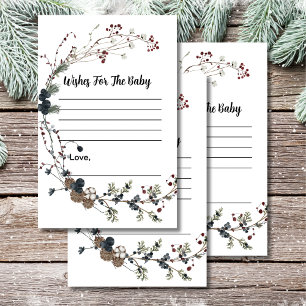 Winterberry rustic boho wishes for baby shower 