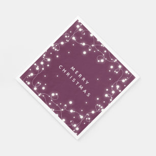 Winterberry Sparkling Lights Christmas Party Paper Napkin