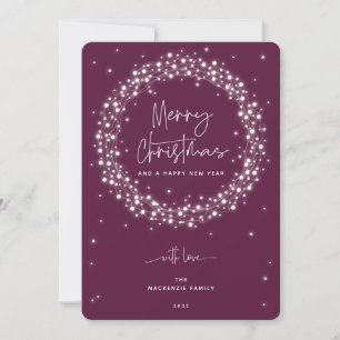 Winterberry Sparkling Lights Merry Christmas Holiday Card