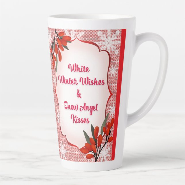 Winterberry White Winter Wishes Snow Angel Kisses  Latte Mug (Right)