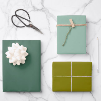 Wintergreen solids Wrapping Paper Flat Sheet Set