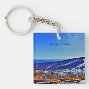 Wintergreen Virginia Mountain Ski Slopes Key Ring