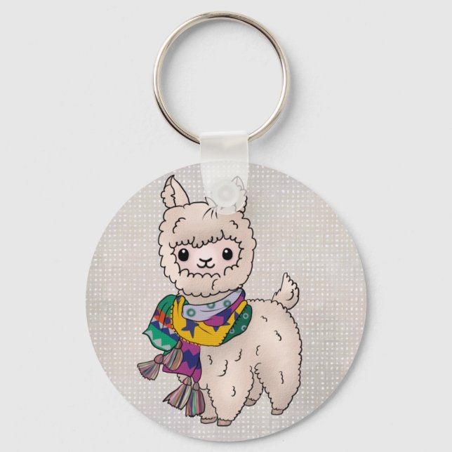 Winterlama Button Key Ring (Front)