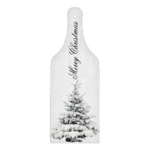 WINTERLAND Christmas wine paddle cutting board