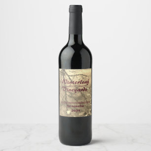 "Winterleaf" Gold Bottom, Set of 6 Wine Labels
