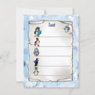 Winterpinguin Postcard