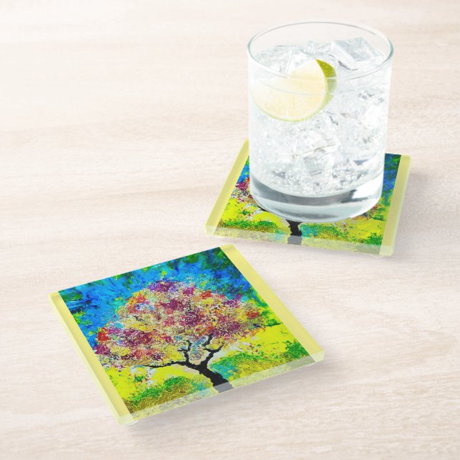 Winter's Approach Glass Coaster (Angled)