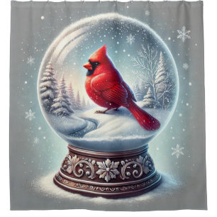 Winter's Cardinal Keepsake Shower Curtain