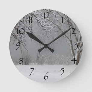 Winter's Day Round Clock