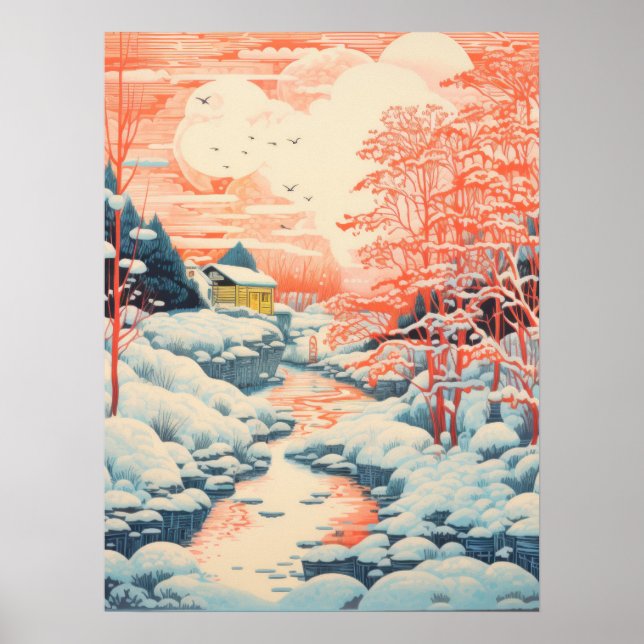 Winter's Embrace: A Serene Landscape Poster (Front)