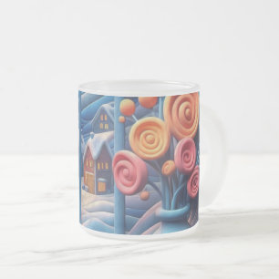 Winter's Embrace Frosted Glass Coffee Mug