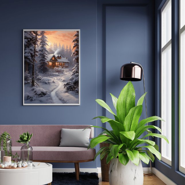 Winter's Embrace: Home Enveloped in Ice and Snow  Poster (Creator Uploaded)