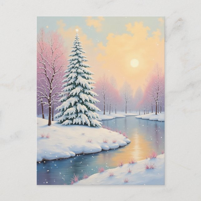 Winter's First Light Holiday Postcard (Front)
