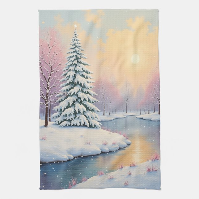 Winter's First Light Tea Towel (Vertical)