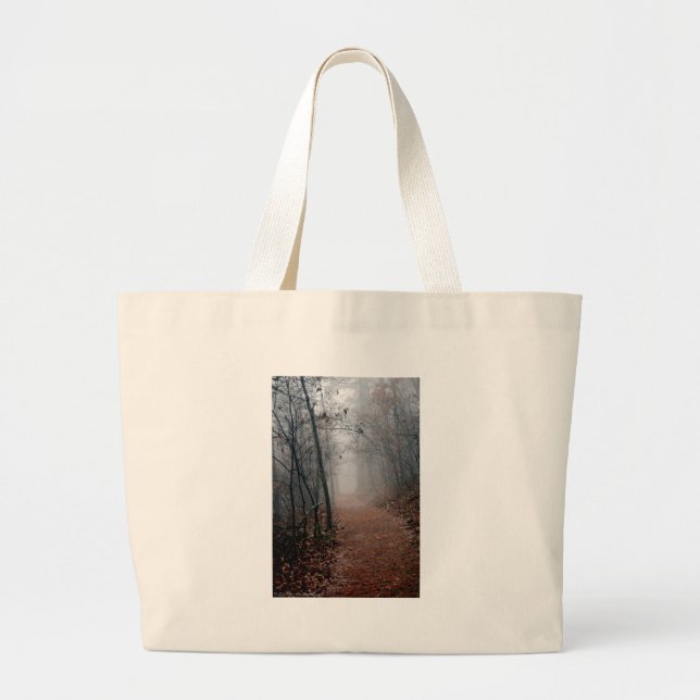 Winters Fog - No End in Sight on the Trail Gifts Large Tote Bag (Front)