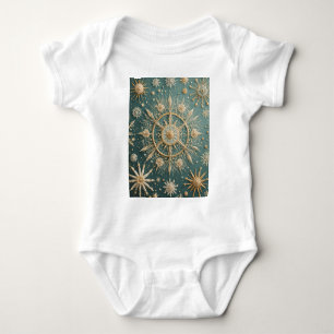 Winter's Golden Embrace: A Snowflake Serenade Baby Bodysuit