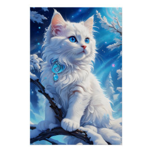Winter's Magical Feline Poster