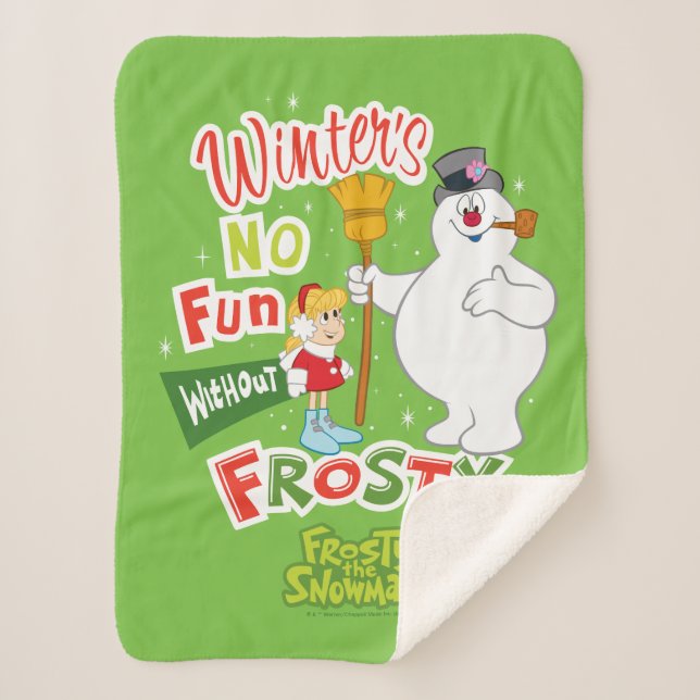 Winter's No Fun Without Frosty the Snowman™ Sherpa Blanket (Front)