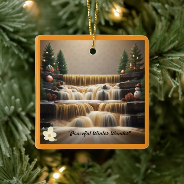 "Winter's Peaceful Night" Ceramic Ornament (Tree)