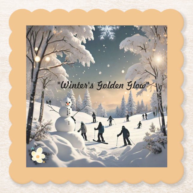 "Winter's Peaceful Slumber" Paper Coaster (Front)