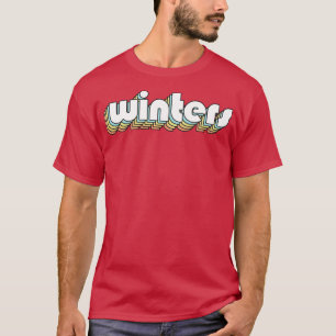 Winters Retro Rainbow Typography Faded Style T-Shirt