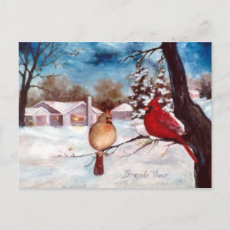 Winters Serenity Cardinal Postcard