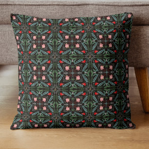 Winters Snowflakes, Poinsettias, Cardinals  Cushion