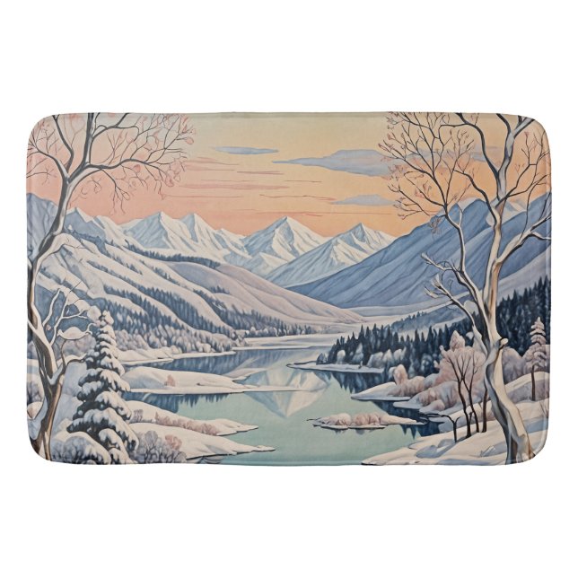 Winter's Tranquility Bath Mat (Front)