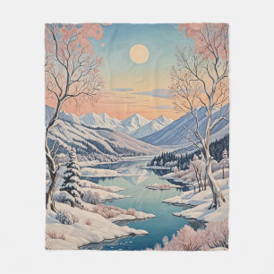 Winter's Tranquility Fleece Blanket