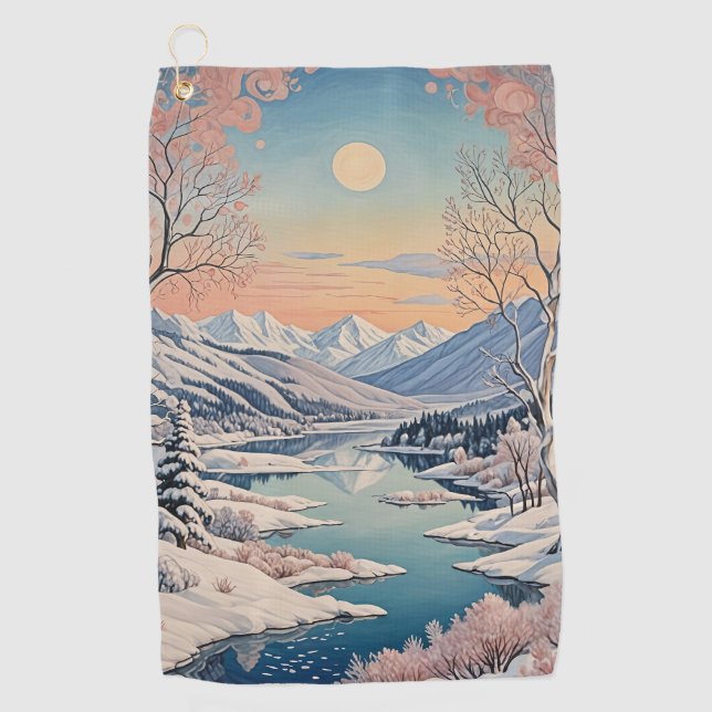 Winter's Tranquility Golf Towel (Front)
