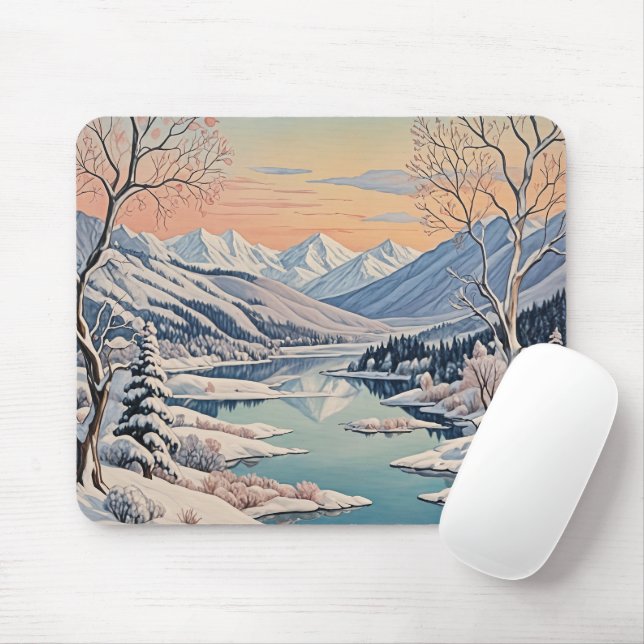 Winter's Tranquility Mouse Mat (With Mouse)