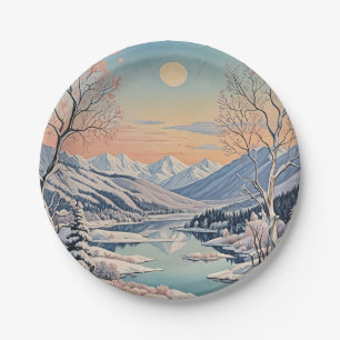 Winter's Tranquility Paper Plate