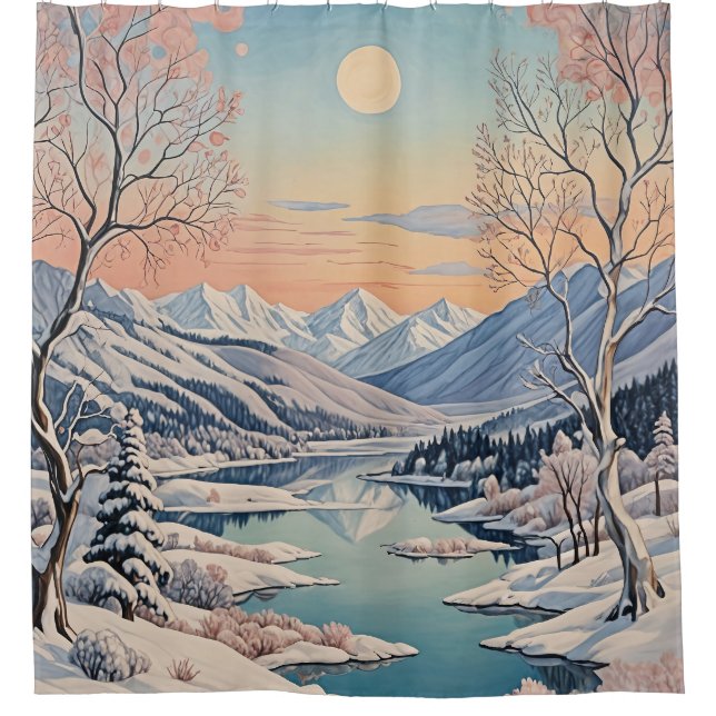 Winter's Tranquility Shower Curtain (Front)