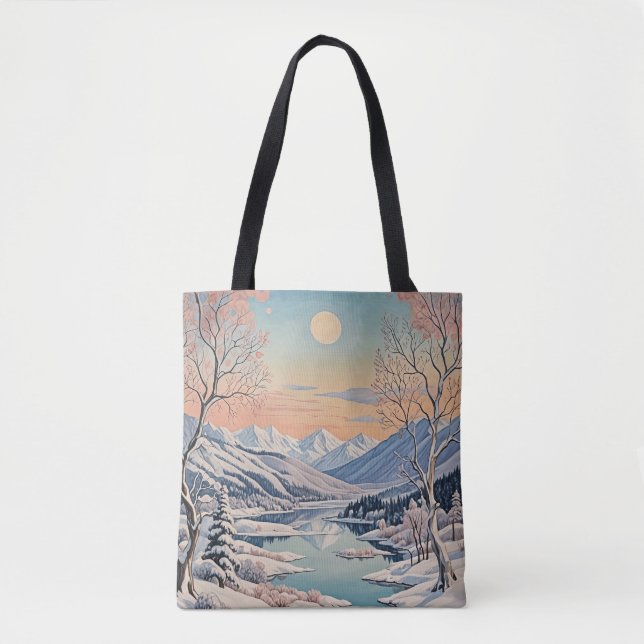Winter's Tranquility Tote Bag (Front)