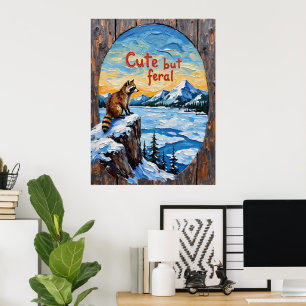 Winter's Watch: Racoon by Frozen Waters Poster