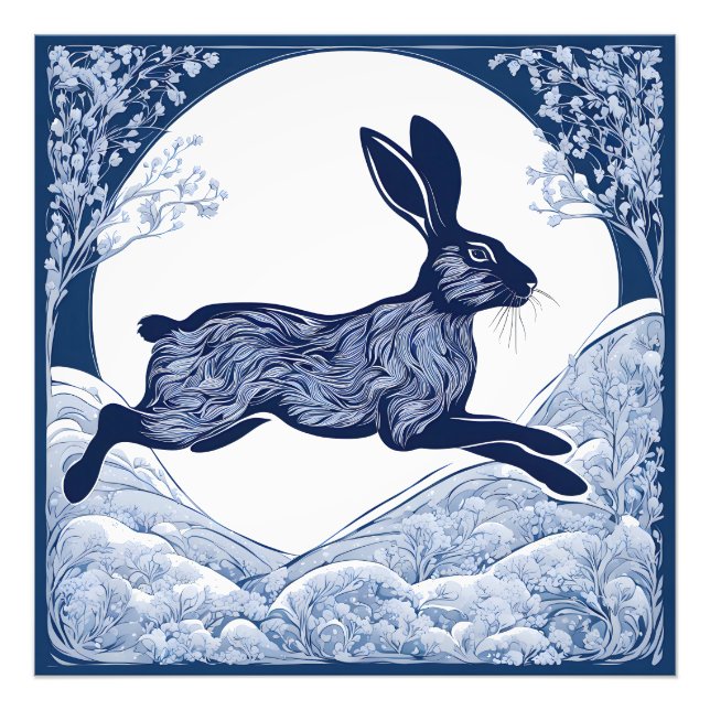 Winter's Whispers of Magical Hare Photo Print (Front)