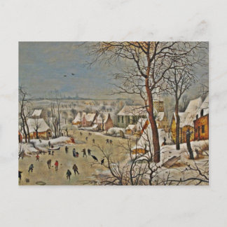 Winterscape on a Pond with Birds Postcard