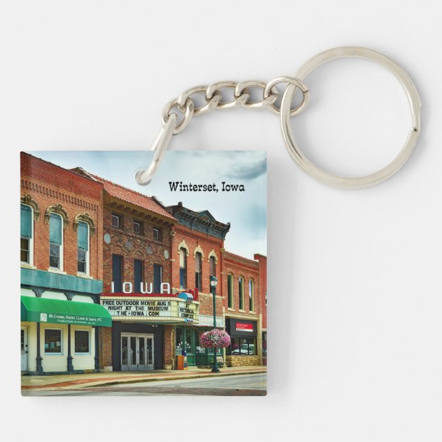 Winterset, Iowa, Town Square Key Ring (Back)